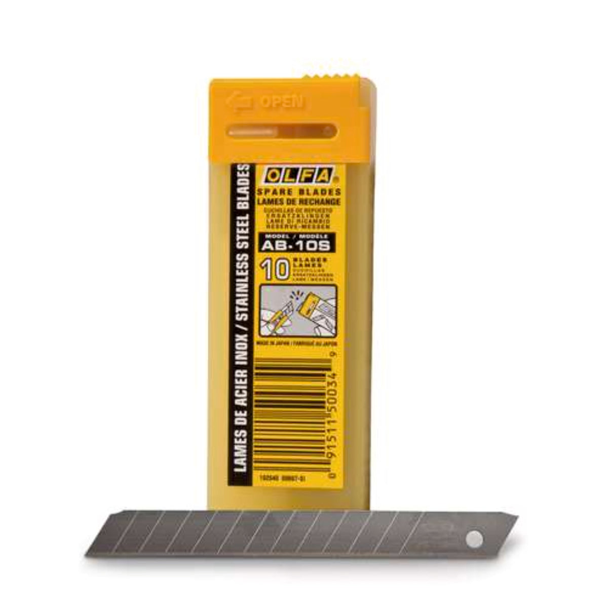 Olfa Cutter Edelstahl-Ersatzklingen AB-10S 10er-Pack